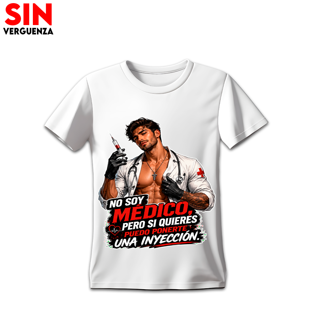 Camiseta "No Soy Médico, Pero Si Quieres Puedo Ponerte una Inyección"