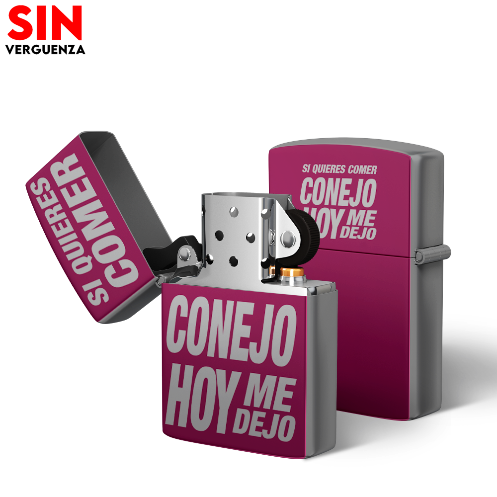 Zippo de "Si quieres comer Conejo, Hoy me dejo"