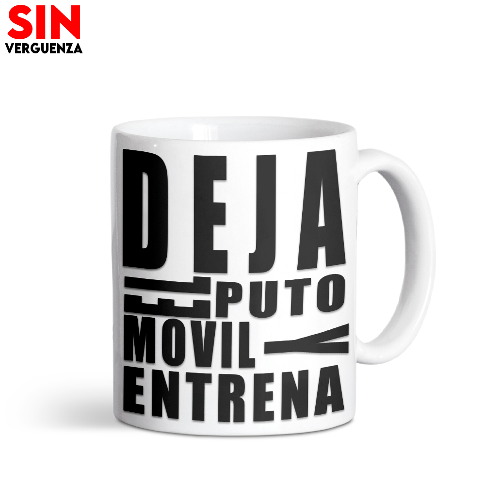 Taza "Deja el movil y entrena"