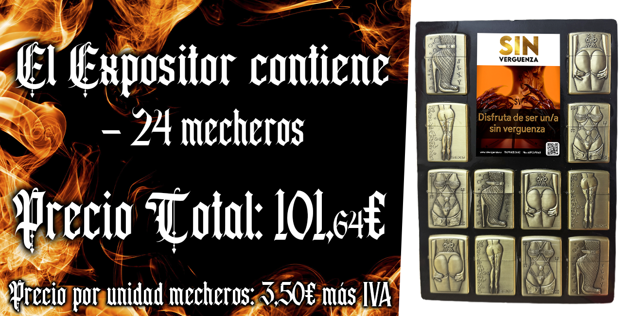 Expositor de Mecheros Metal Dorado