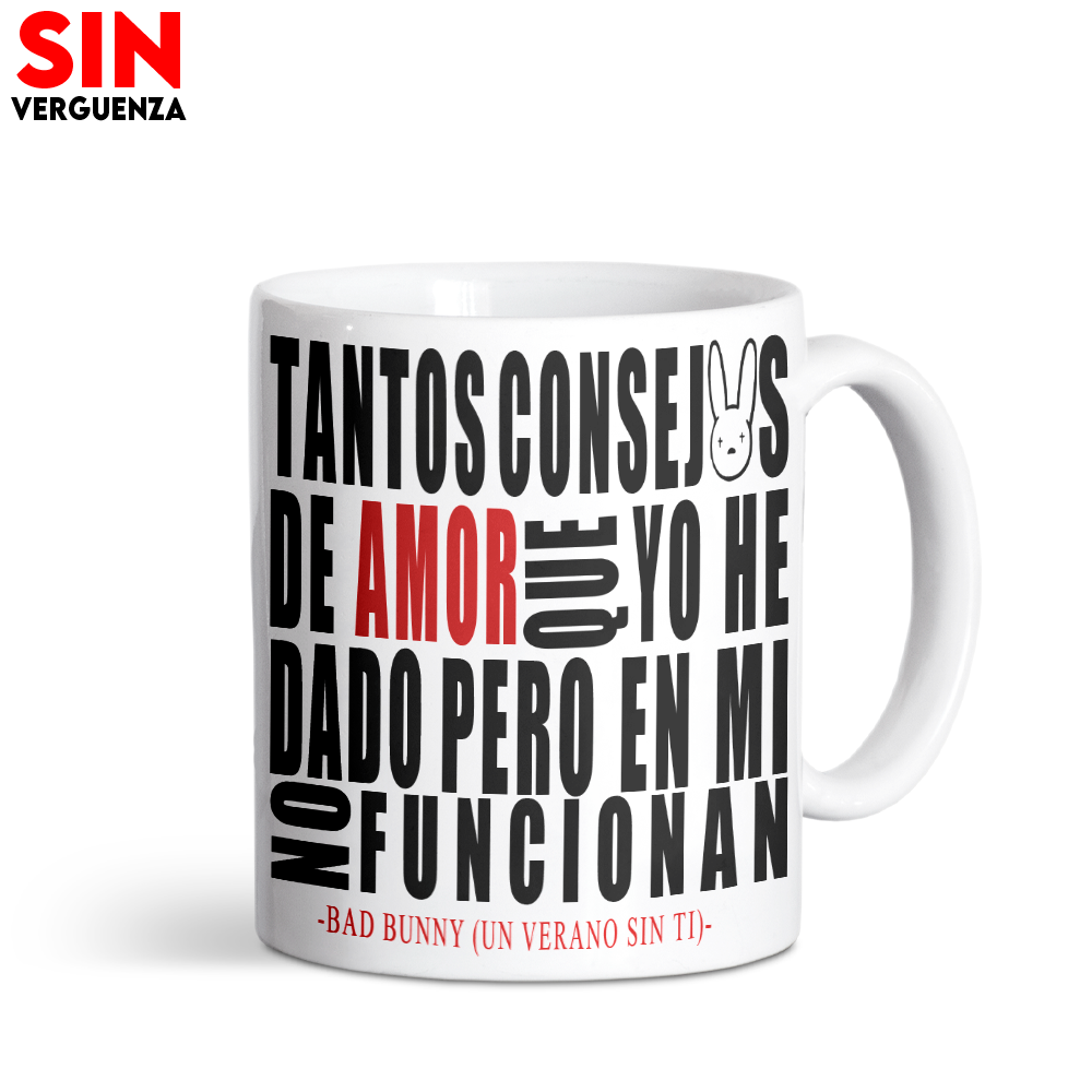 Taza frase "Consejos de amor"