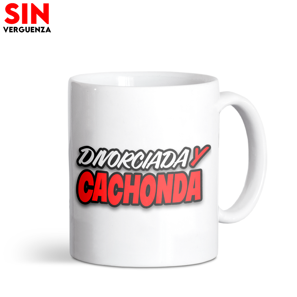 Taza de "Divorciada y Cachonda"